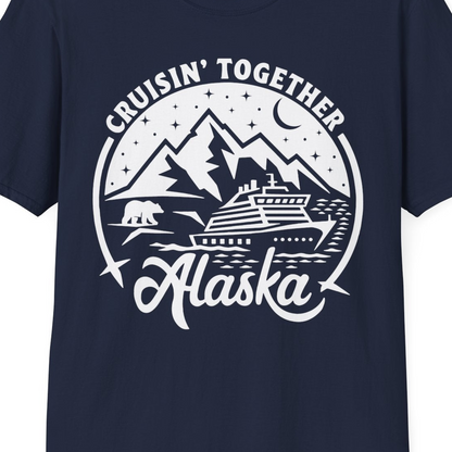 Alaska Cruise Adventure Shirt T-Shirt – Navy – Alaska Cruise Shirts Close Up
