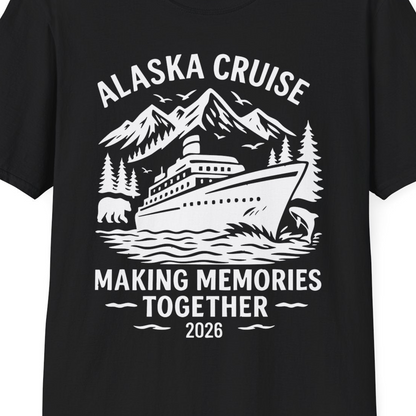 Alaska Cruise Shirt T-Shirt – Black – Alaska Cruise Shirts Close Up