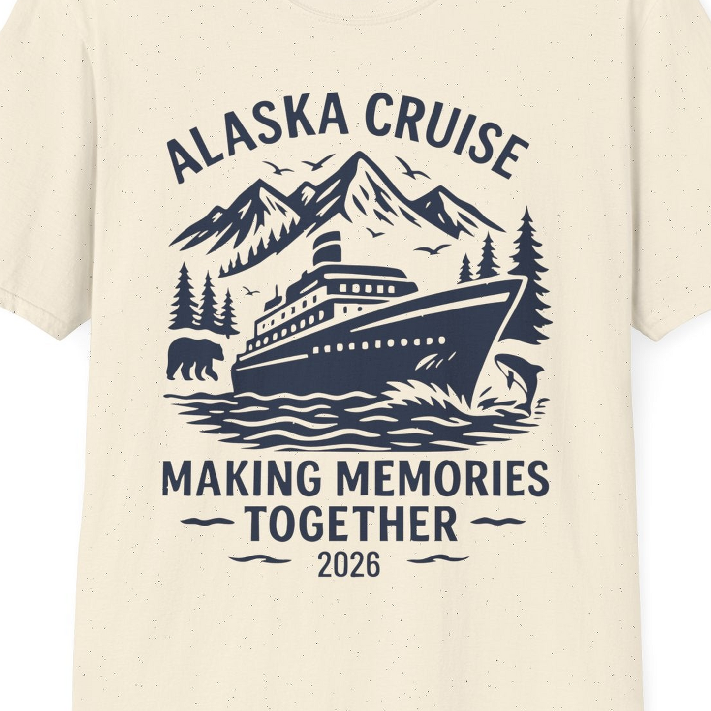 Alaska Cruise Shirt T-Shirt – Natural – Alaska Cruise Shirts Close Up