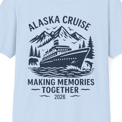 Alaska Cruise Shirt T-Shirt – Light Blue – Alaska Cruise Shirts Close Up