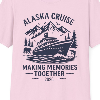 Alaska Cruise Shirt T-Shirt – Light Pink – Alaska Cruise Shirts Close Up