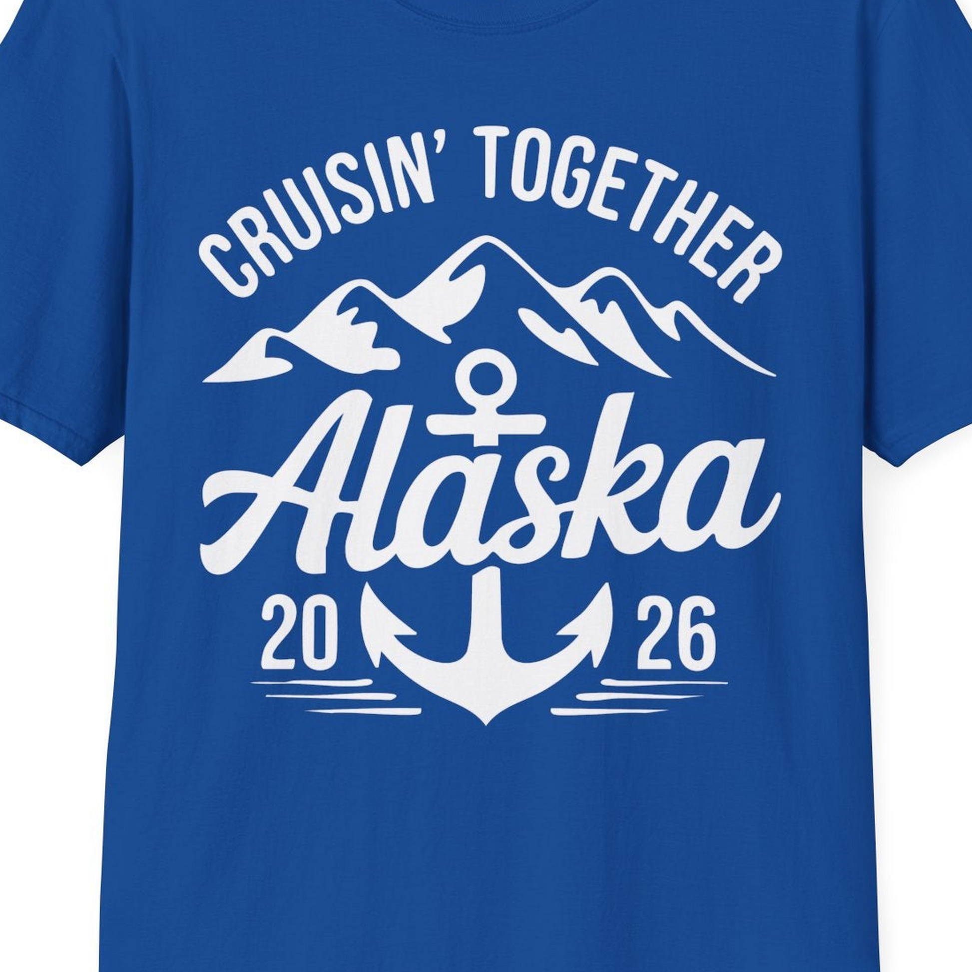 Alaska Cruise Shirt T-Shirt – Royal – Alaska Cruise Shirts Close Up