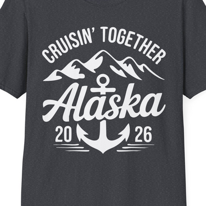 Alaska Cruise Shirt T-Shirt – Dark Heather Grey – Alaska Cruise Shirts Close Up