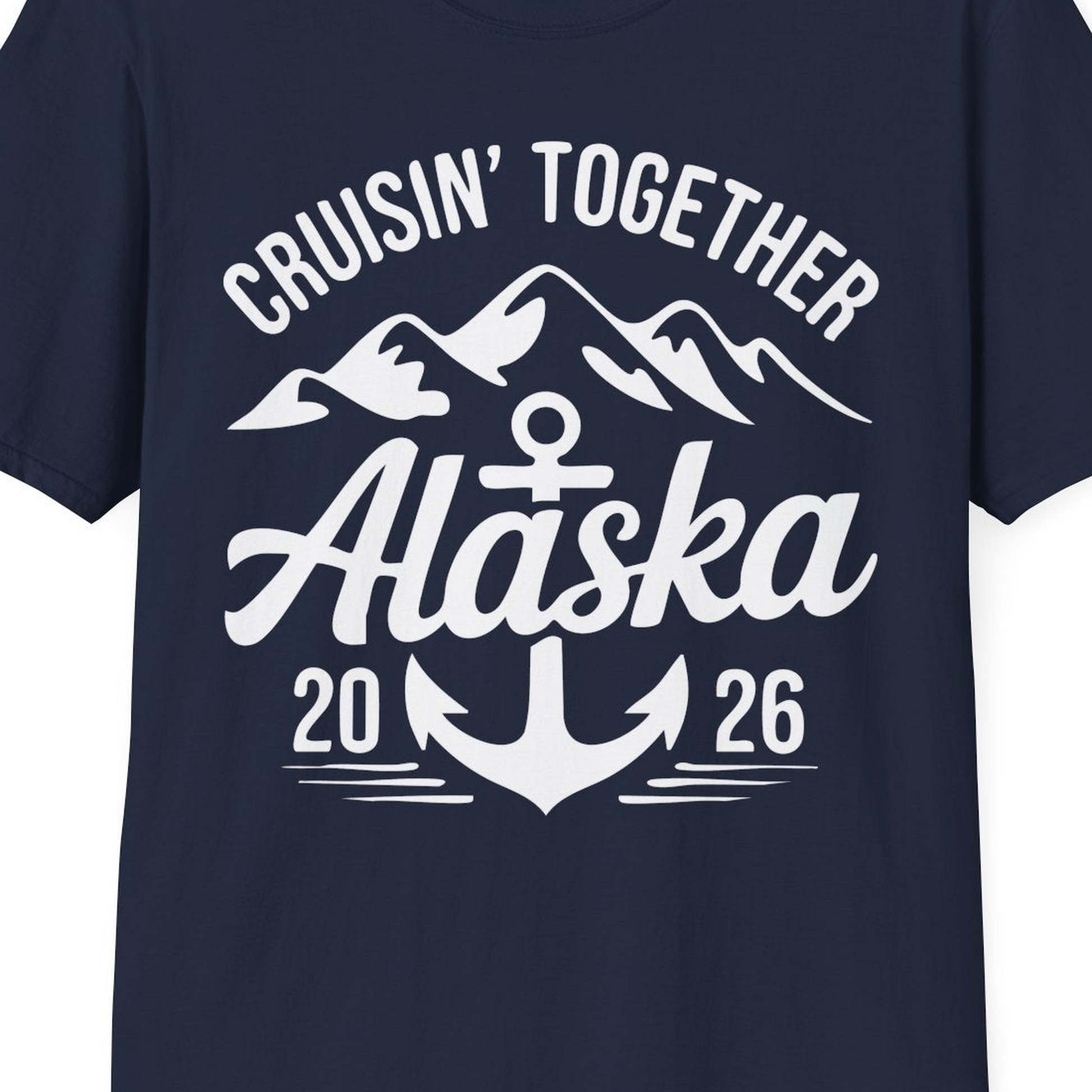 Alaska Cruise Shirt T-Shirt – Navy – Alaska Cruise Shirts Close Up