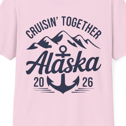 Alaska Cruise Shirt T-Shirt – Light Pink – Alaska Cruise Shirts Close Up