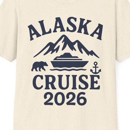 Alaska Cruise 2026 Shirt T-Shirt – Natural – Alaska Cruise Shirts Close Up