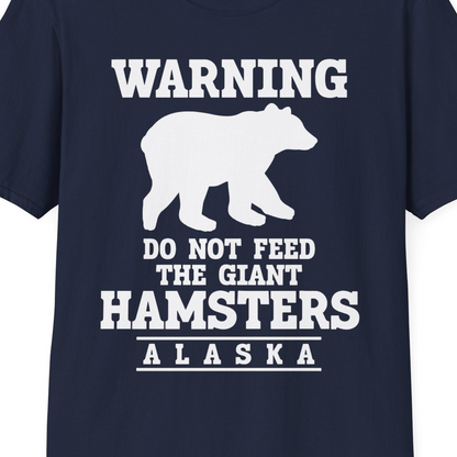 Funny Alaska Bear Warning Shirt T-Shirt – Navy – Alaska Cruise Shirts Close Up