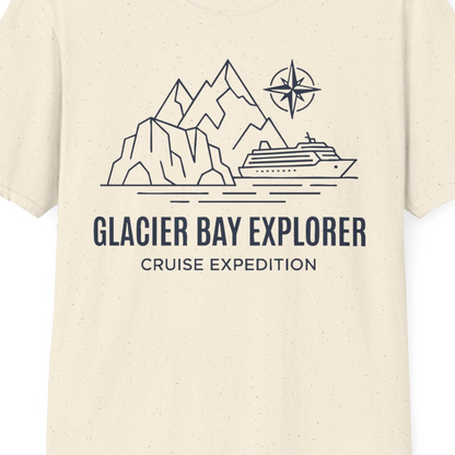 Glacier Bay Alaska Cruise Shirt T-Shirt – Natural – Alaska Cruise Shirts Close Up