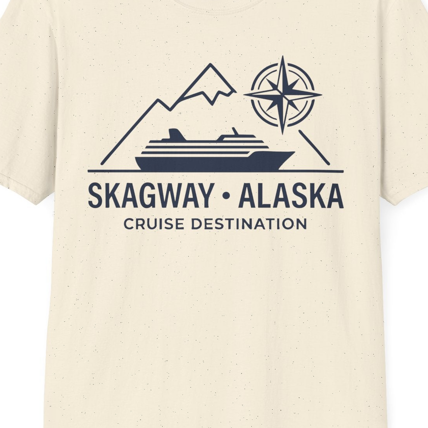 Skagway Alaska Cruise Shirt T-Shirt – Natural – Alaska Cruise Shirts Close Up