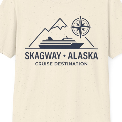 Skagway Alaska Cruise Shirt T-Shirt – Natural – Alaska Cruise Shirts Close Up