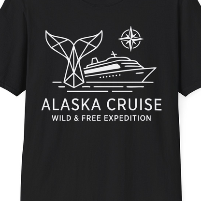 Alaska Cruise Shirt T-Shirt – Black – Alaska Cruise Shirts Close Up