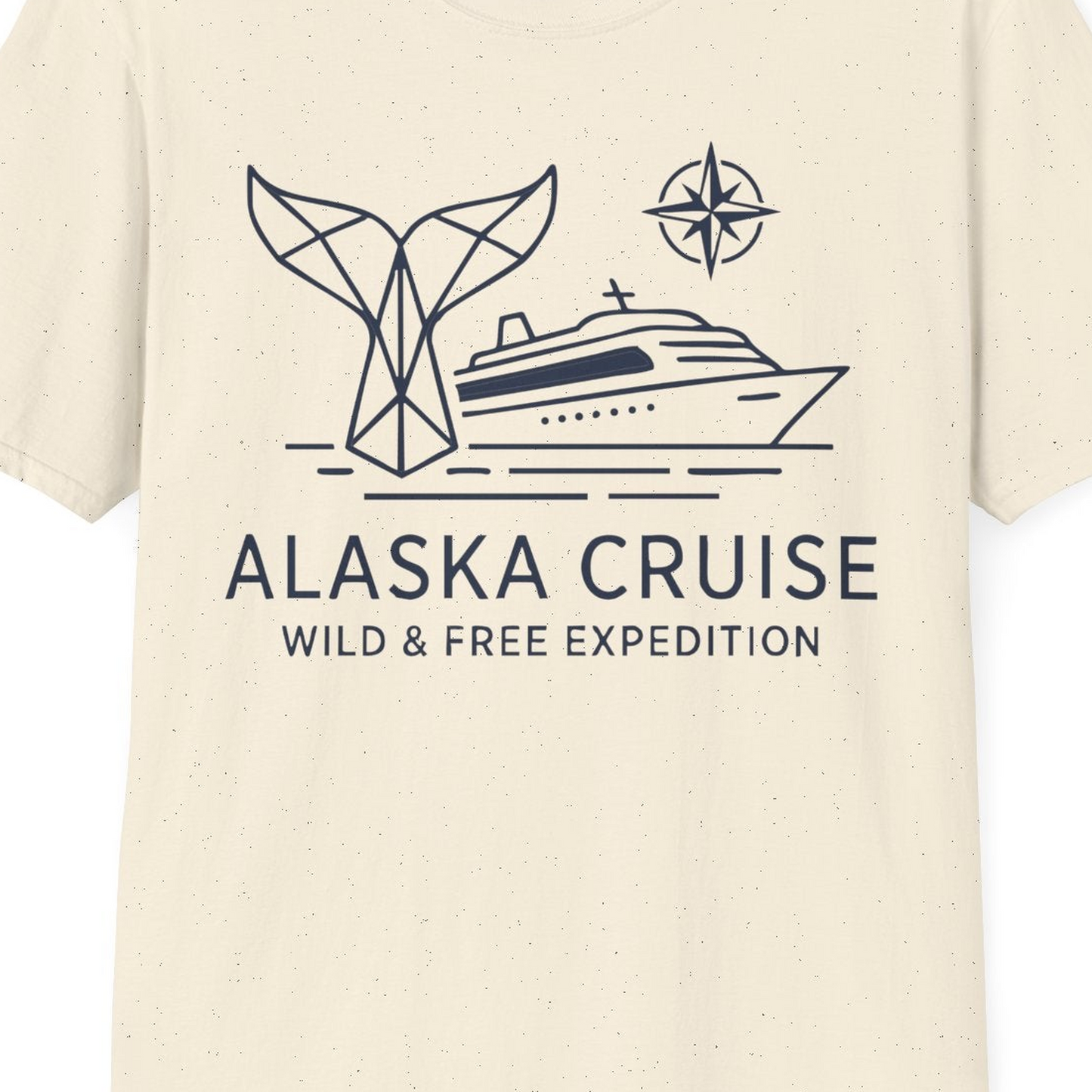Alaska Cruise Shirt T-Shirt – Natural – Alaska Cruise Shirts Close Up