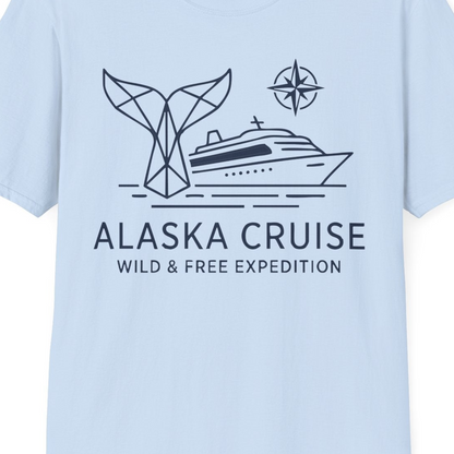 Alaska Cruise Shirt T-Shirt – Light Blue – Alaska Cruise Shirts Close Up