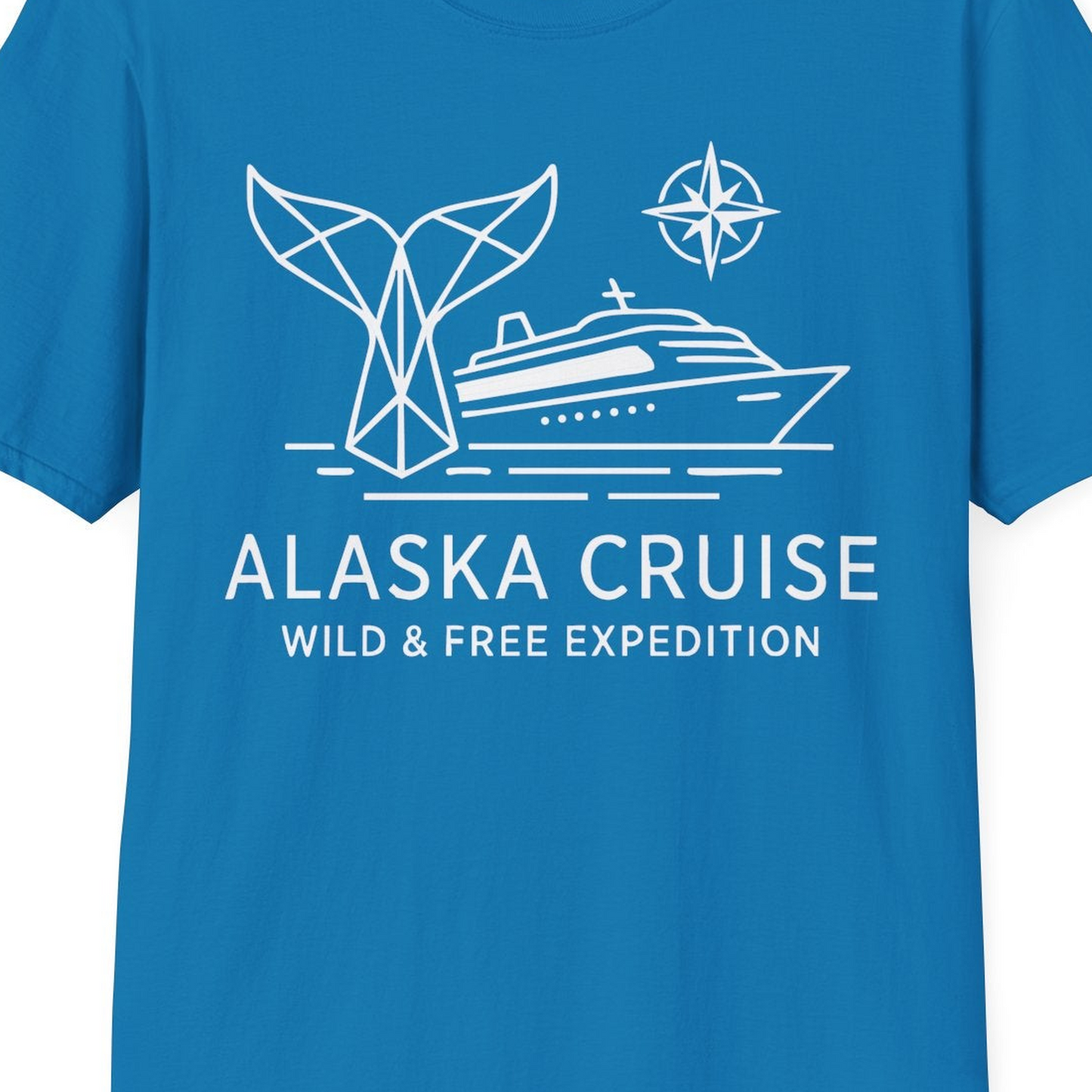 Alaska Cruise Shirt T-Shirt – Sapphire – Alaska Cruise Shirts Close Up