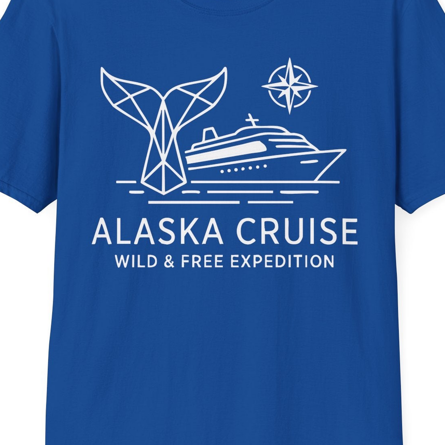 Alaska Cruise Shirt T-Shirt – Royal – Alaska Cruise Shirts Close Up
