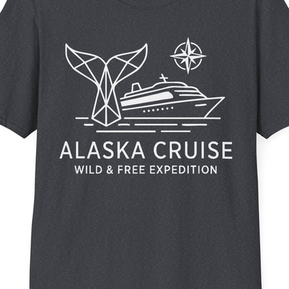 Alaska Cruise Shirt T-Shirt – Dark Heather Grey – Alaska Cruise Shirts Close Up
