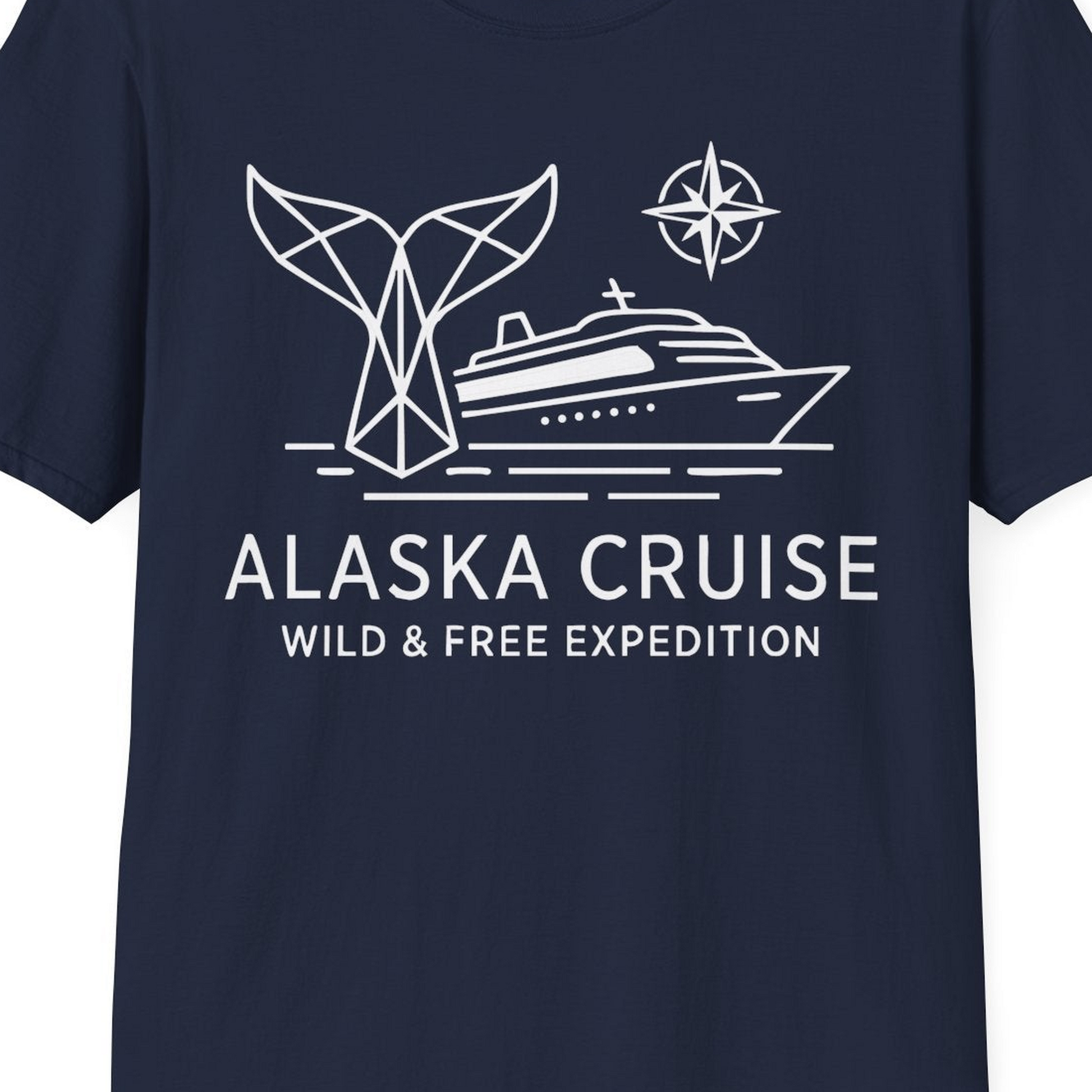 Alaska Cruise Shirt T-Shirt – Navy – Alaska Cruise Shirts Close Up