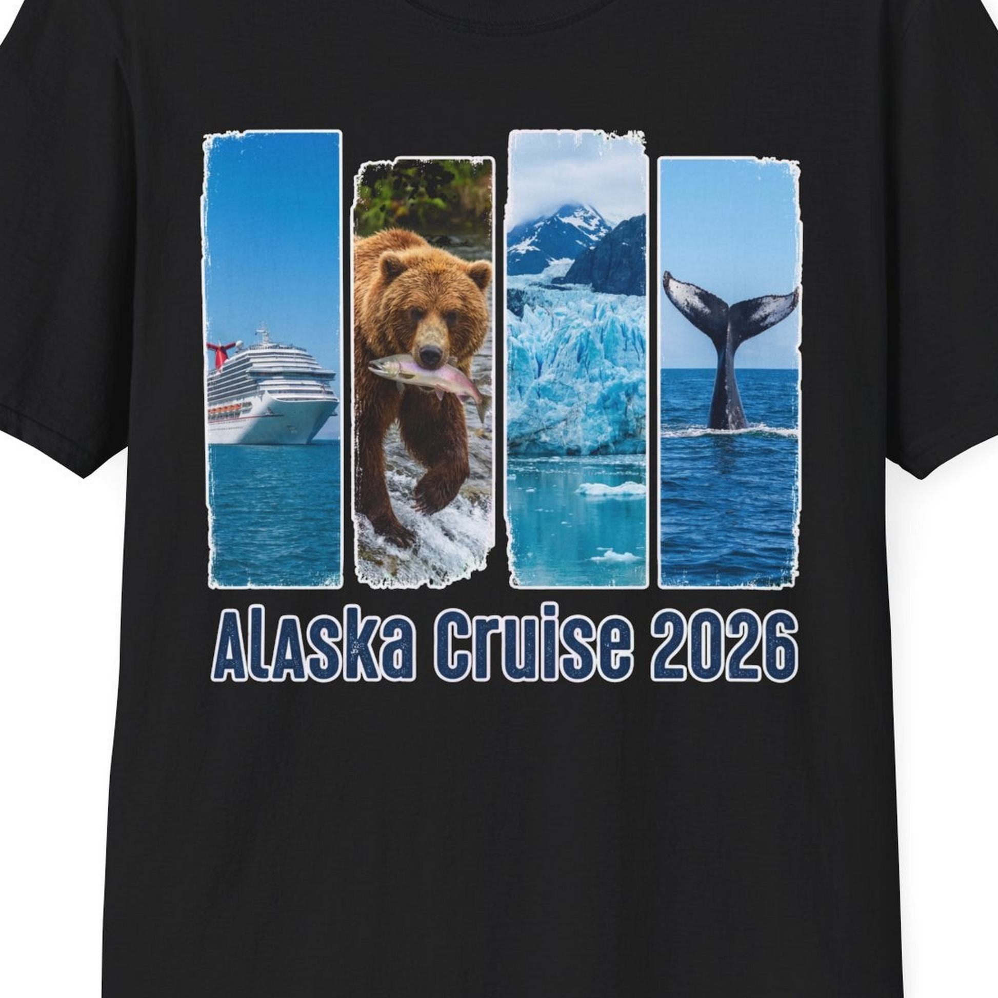 Alaska Cruise 2026 Wildlife Nature Adventure Vacation Shirt — T-Shirt T-Shirt – Black – Alaska Cruise Shirts Close Up