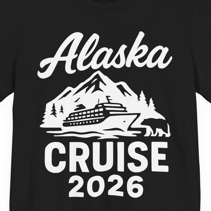 Alaska Cruise 2026 Nature Adventure Souvenir T-Shirt — Premium Tee T-Shirt – Black – Alaska Cruise Shirts Close Up