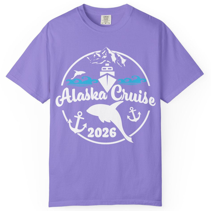 Alaska Cruise 2026 Shirt - Nautical Wildlife Adventure Graphic Tee – Violet – Alaska Cruise Shirts