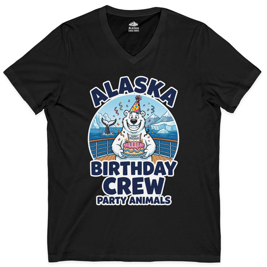 Alaska Birthday Crew Party Animals Polar Bear Cruise Shirt — V-Neck V-Neck Shirt – Alaska Cruise Shirts
