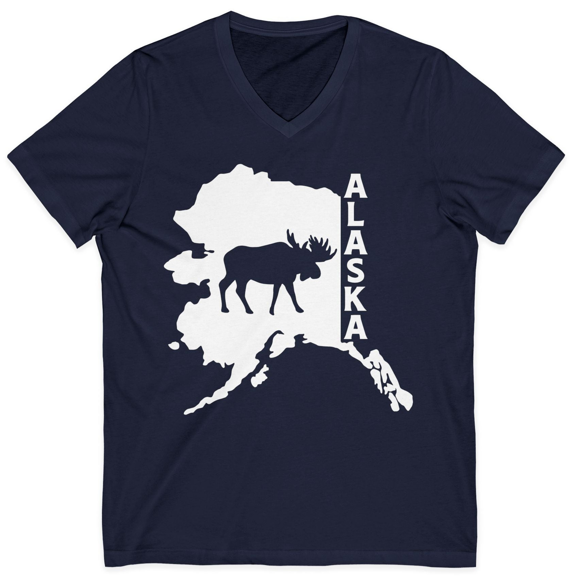 Alaska Moose Silhouette Shirt V-Neck Shirt – Alaska Cruise Shirts
