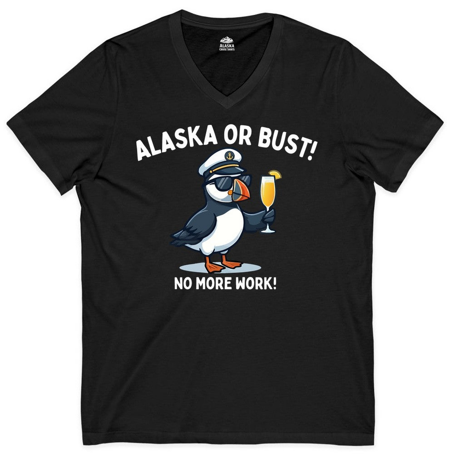 Funny Puffin Captain Alaska Cruise Shirt V-Neck Shirt – Alaska Cruise Shirts
