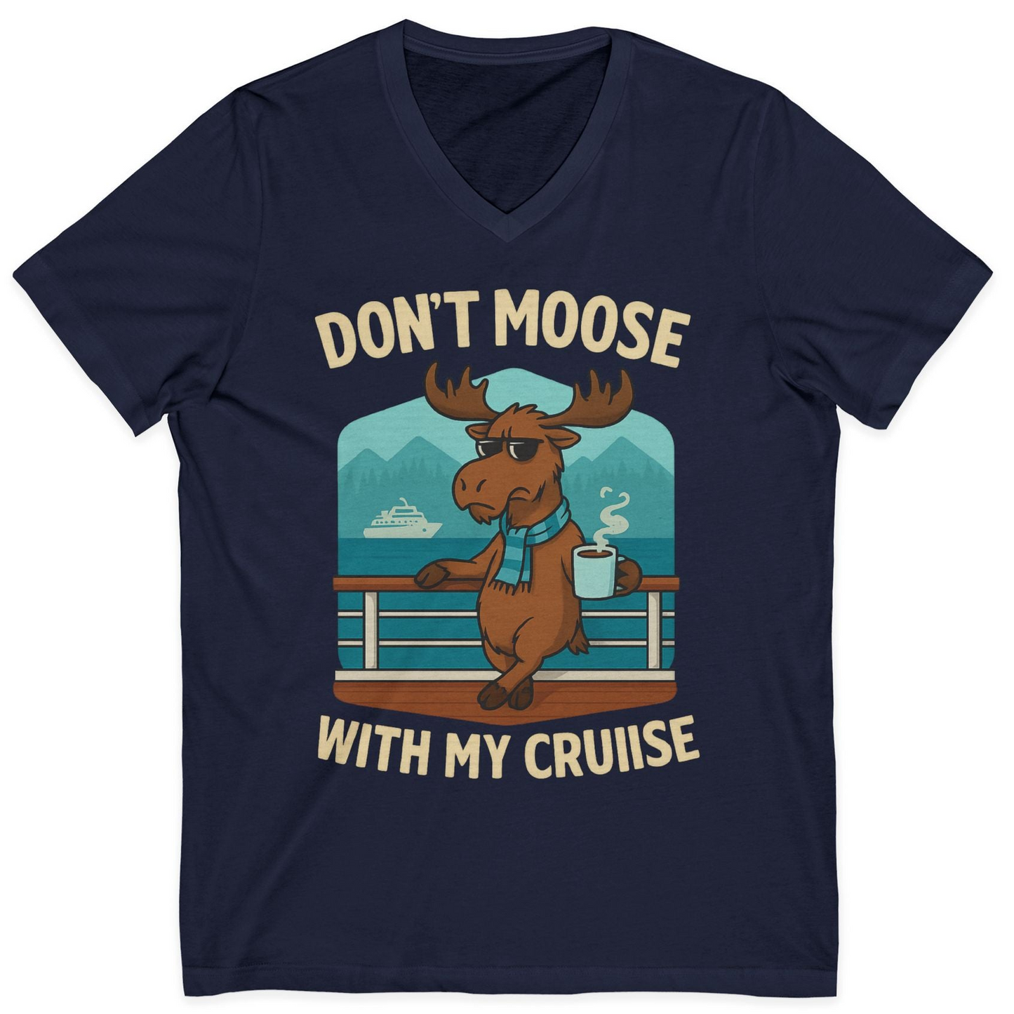 Funny Moose on Alaska Cruise Ship Shirt V-Neck Shirt – Alaska Cruise Shirts