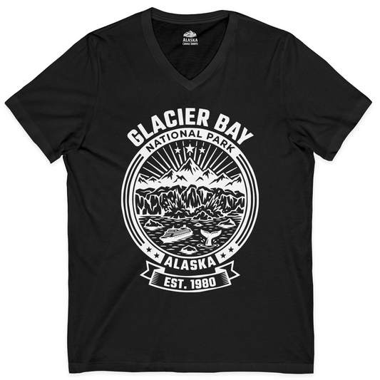 Glacier Bay Alaska National Park Adventure Shirt for Travelers — V-Neck V-Neck Shirt – Alaska Cruise Shirts