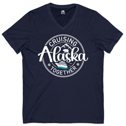 Alaska Cruise Adventure Retro Badge Shirt V-Neck Shirt – Alaska Cruise Shirts