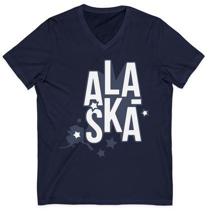 Alaska Stars Bold Typography Shirt V-Neck Shirt – Alaska Cruise Shirts