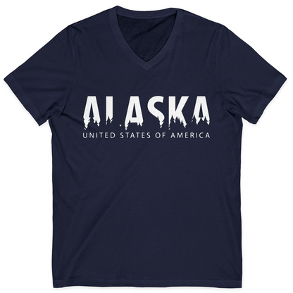 Alaska United States Typography Shirt V-Neck Shirt – Alaska Cruise Shirts