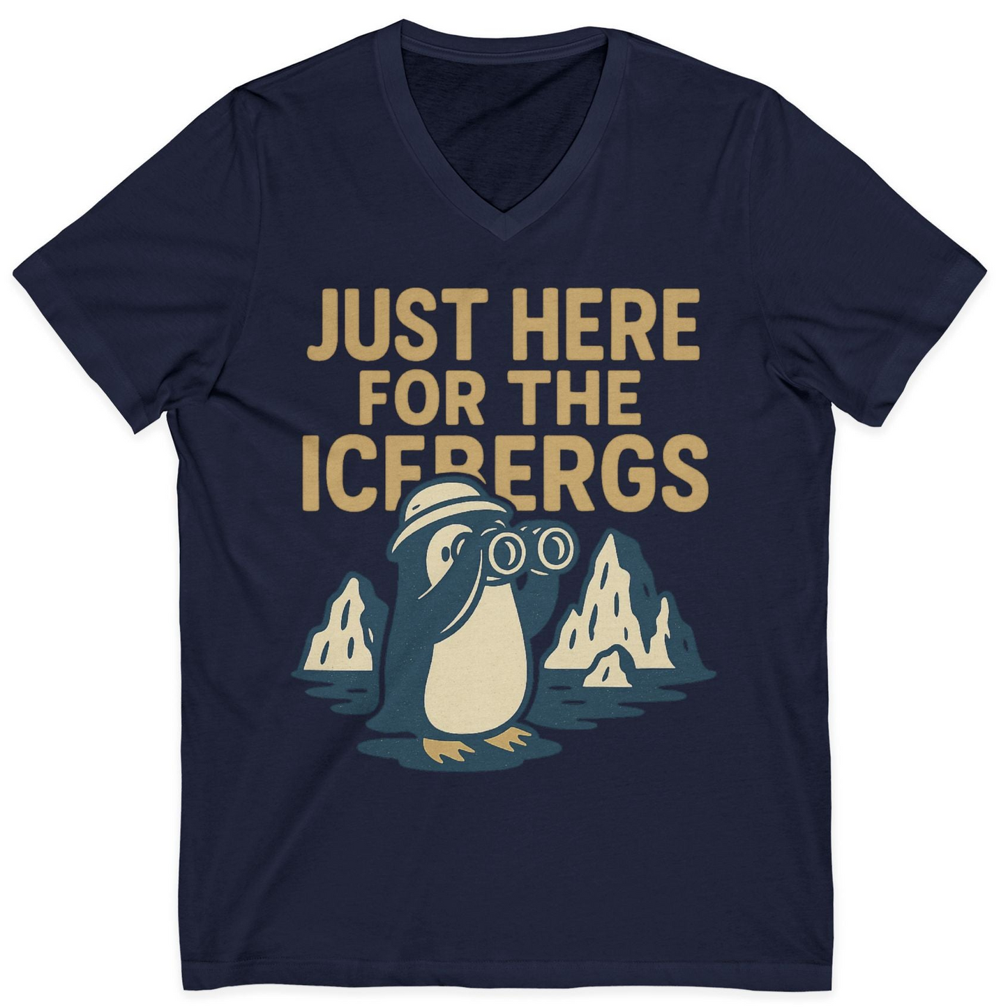 Just Here For The Icebergs Penguin Shirt V-Neck Shirt – Alaska Cruise Shirts