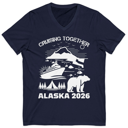 Alaska Cruise 2026 Family Adventure Bear Mountain Nature Shirt — V-Neck V-Neck Shirt – Alaska Cruise Shirts
