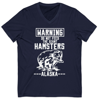 Funny Alaska Bear Warning Sign Shirt V-Neck Shirt – Alaska Cruise Shirts