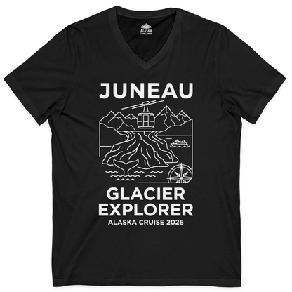 Juneau Glacier Explorer Alaska Cruise 2026 Adventure Shirt — V-Neck V-Neck Shirt – Alaska Cruise Shirts
