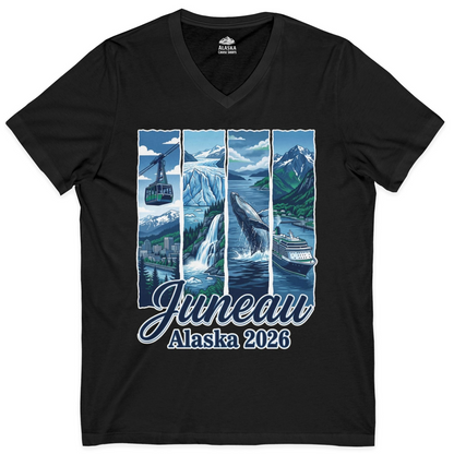 Juneau Alaska 2026 Cruise and Nature Souvenir Shirt — V-Neck V-Neck Shirt – Alaska Cruise Shirts