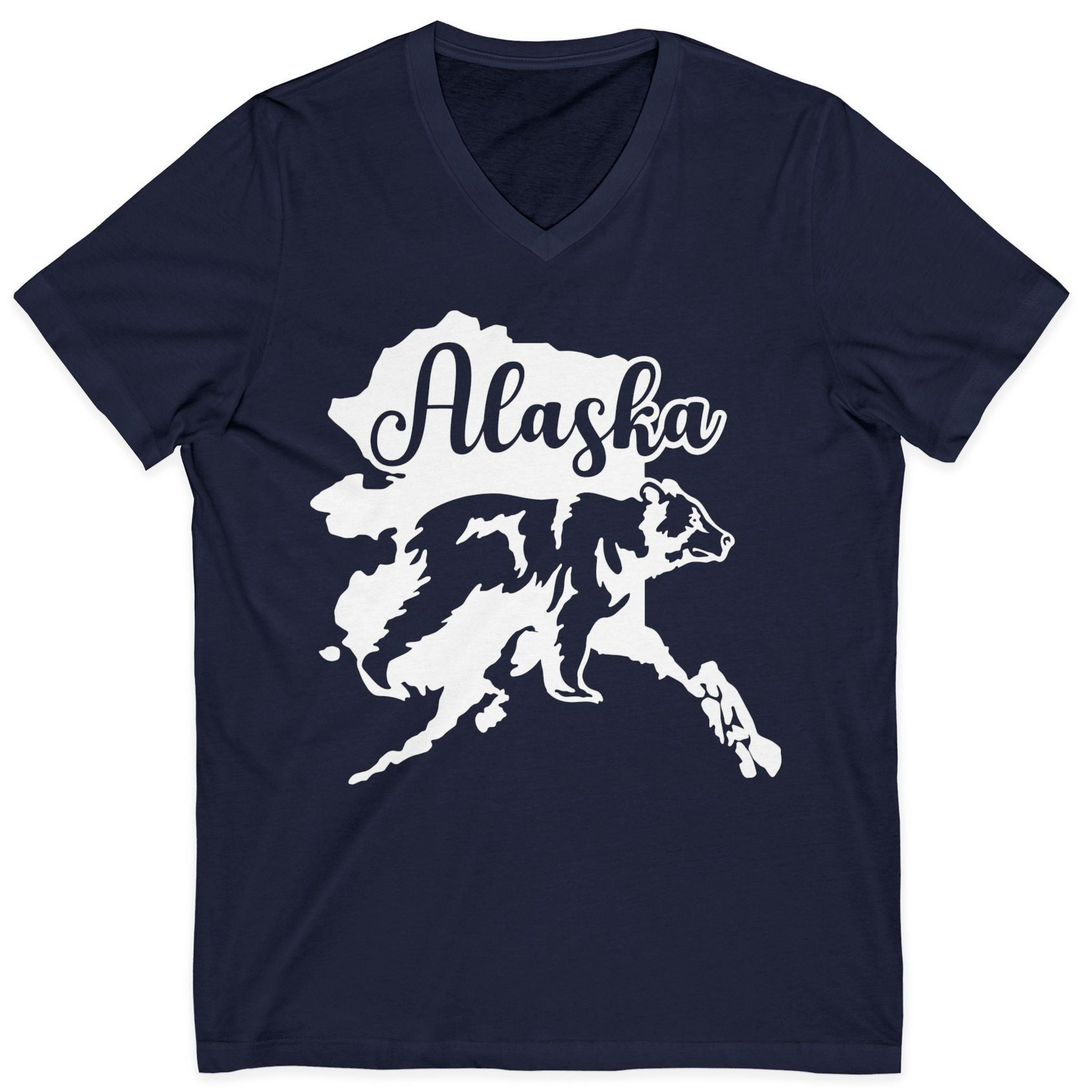 Alaska Bear Silhouette Shirt V-Neck Shirt – Alaska Cruise Shirts