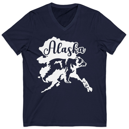 Alaska Bear Silhouette Shirt V-Neck Shirt – Alaska Cruise Shirts