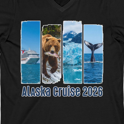 Alaska Cruise 2026 Wildlife Nature Adventure Vacation Shirt — V-Neck V-Neck Shirt – Alaska Cruise Shirts Close Up