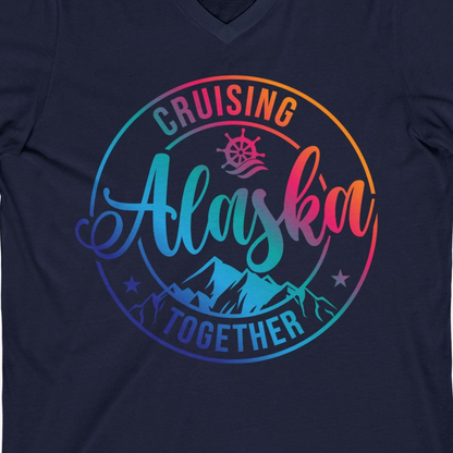 Cruising Alaska Together Shirt V-Neck Shirt – Alaska Cruise Shirts Close Up