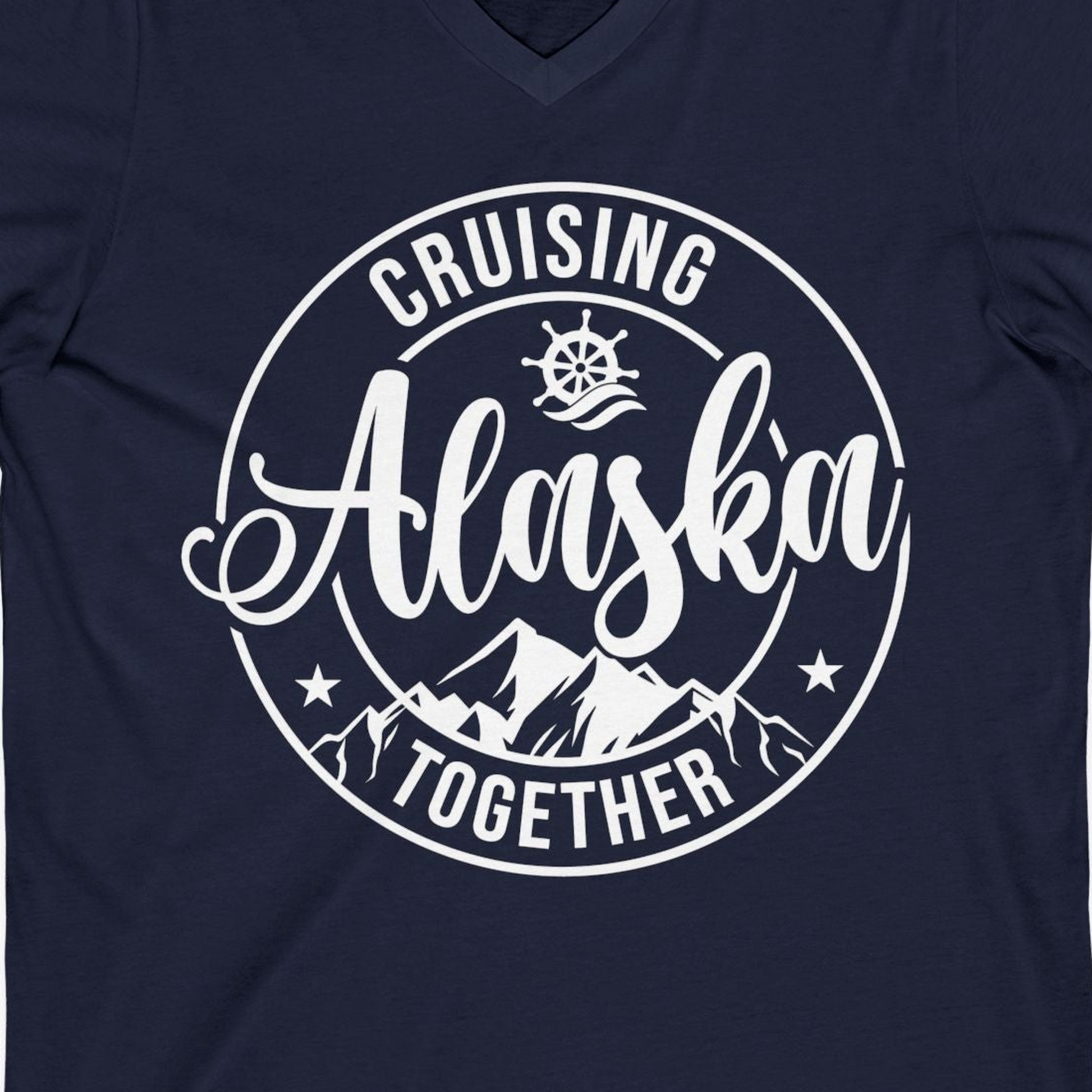 Cruising Alaska Together Shirt V-Neck Shirt – Alaska Cruise Shirts Close Up