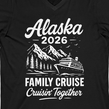 Alaska Family Cruise 2026 Cruisin Together Matching Shirt — V-Neck V-Neck Shirt – Alaska Cruise Shirts Close Up
