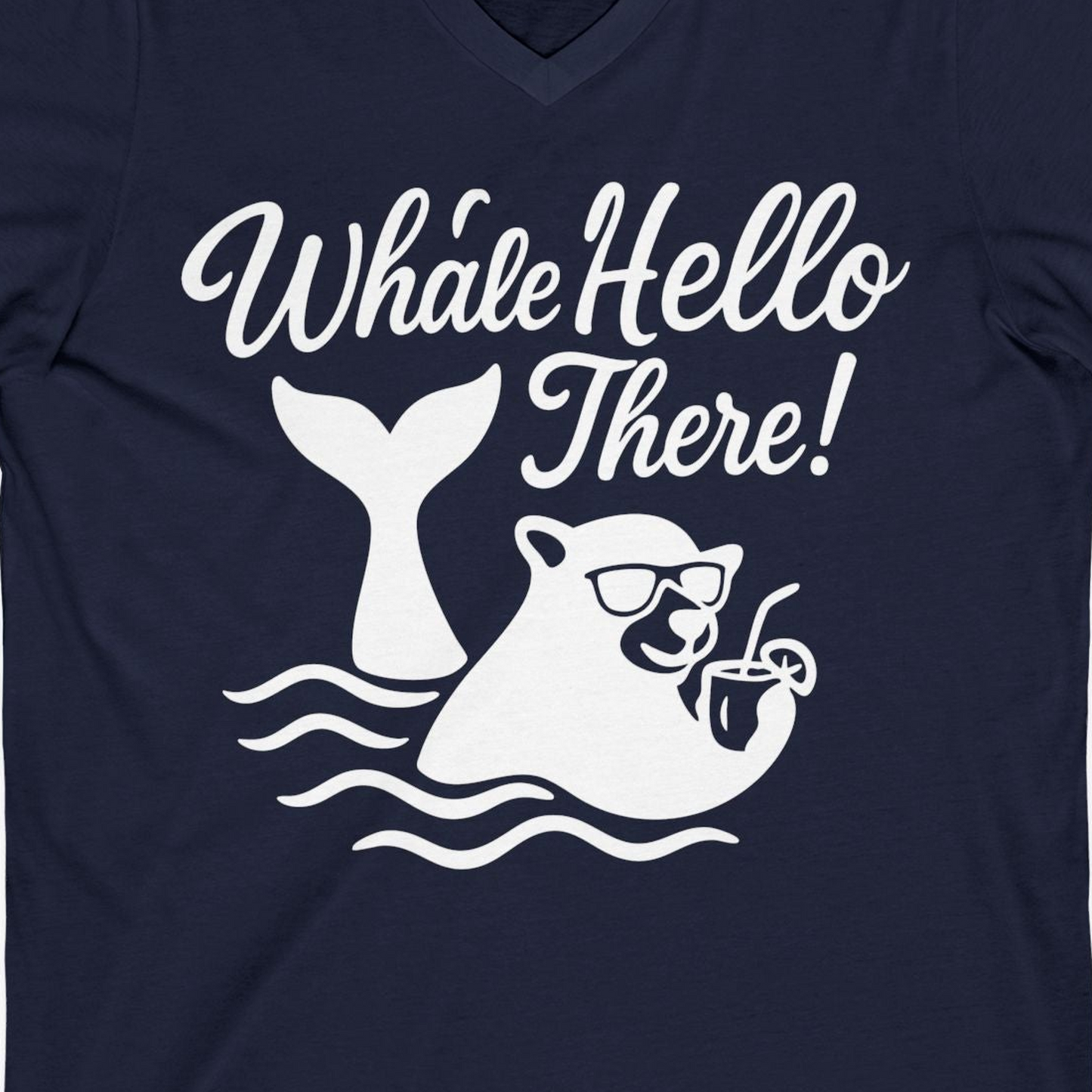 Whale Hello There Shirt V-Neck Shirt – Alaska Cruise Shirts Close Up