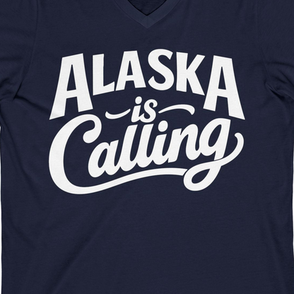 Alaska Is Calling Shirt V-Neck Shirt – Alaska Cruise Shirts Close Up