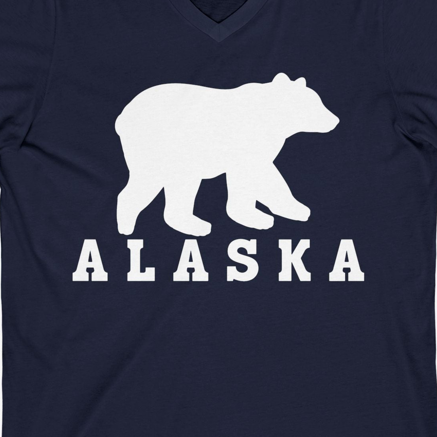 Alaska Bear Silhouette Shirt V-Neck Shirt – Alaska Cruise Shirts Close Up