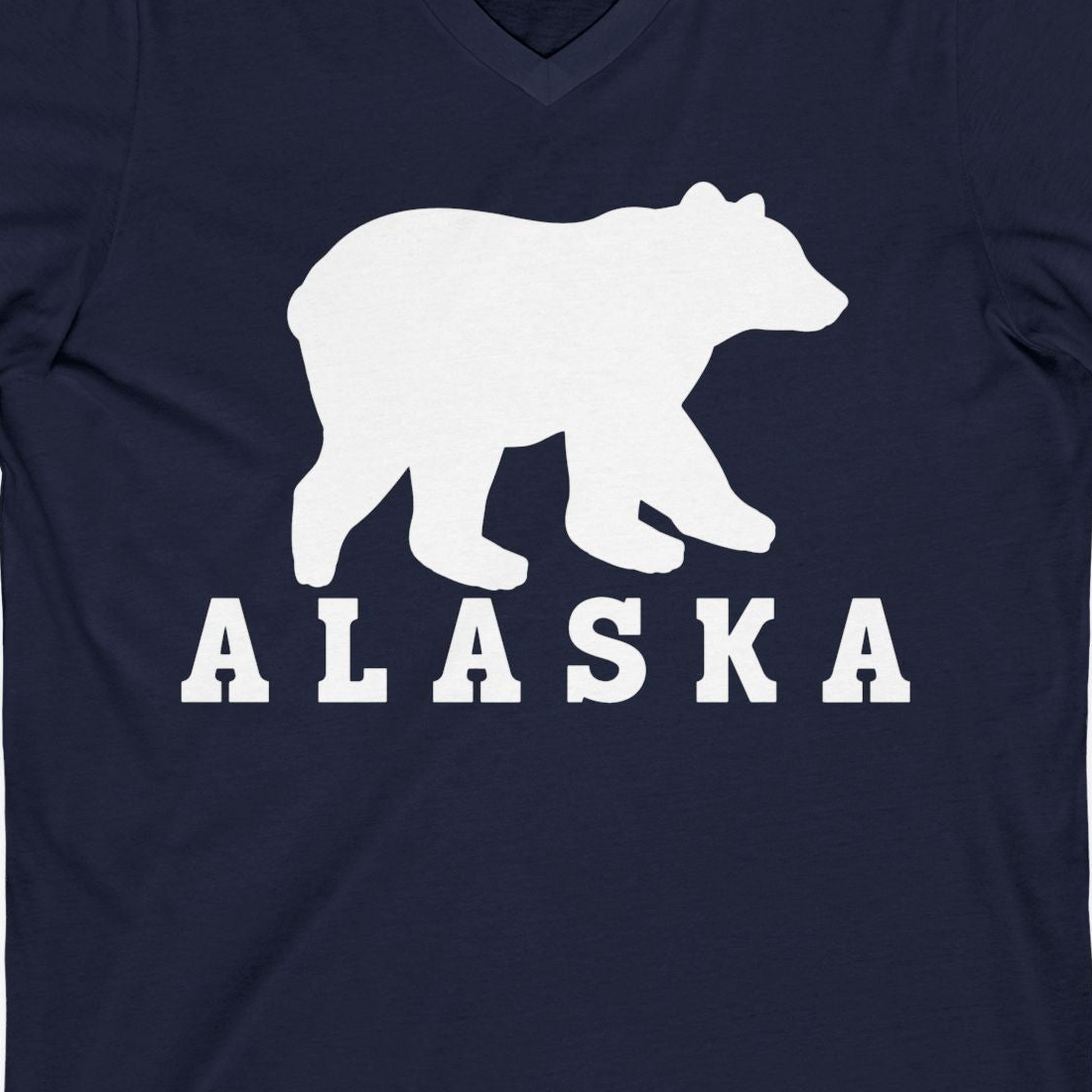 Alaska Bear Silhouette Shirt V-Neck Shirt – Alaska Cruise Shirts Close Up