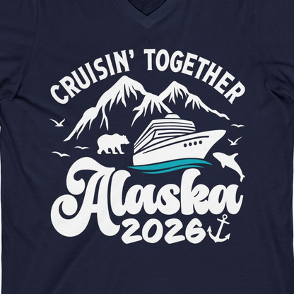 Alaska Cruise Adventure Shirt V-Neck Shirt – Alaska Cruise Shirts Close Up