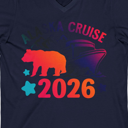 Alaska Cruise 2026 Shirt V-Neck Shirt – Alaska Cruise Shirts Close Up