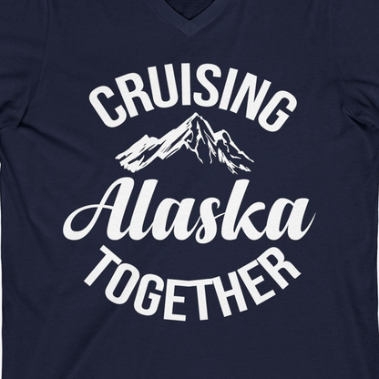 Cruising Alaska Together Mountain Adventure Travel Couples Shirt — V-Neck V-Neck Shirt – Alaska Cruise Shirts Close Up